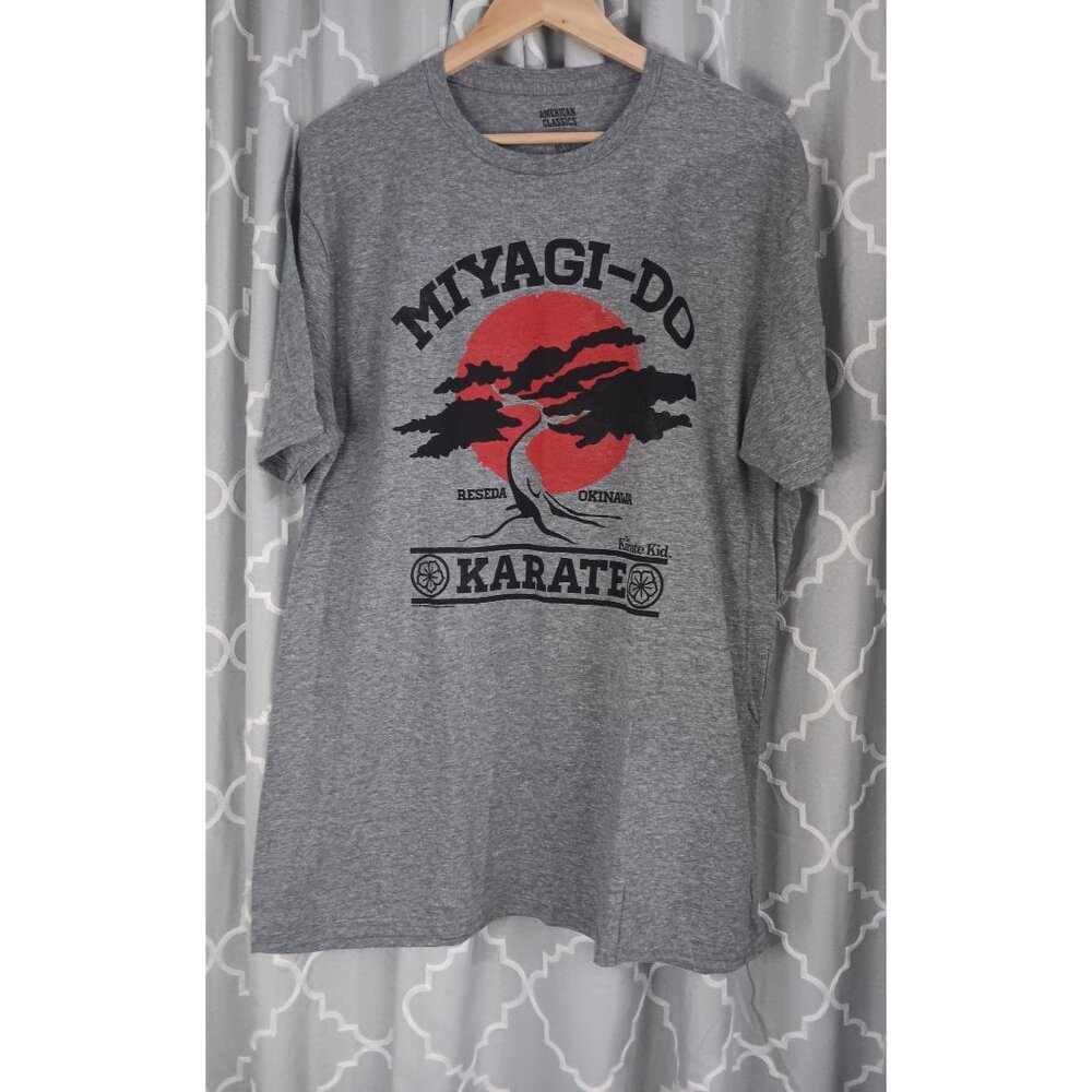 American Classics XL Grey The Karate Kid Miyagi Do Reseda Okinawa Movie 80s Tee